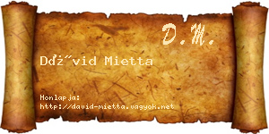 Dávid Mietta névjegykártya